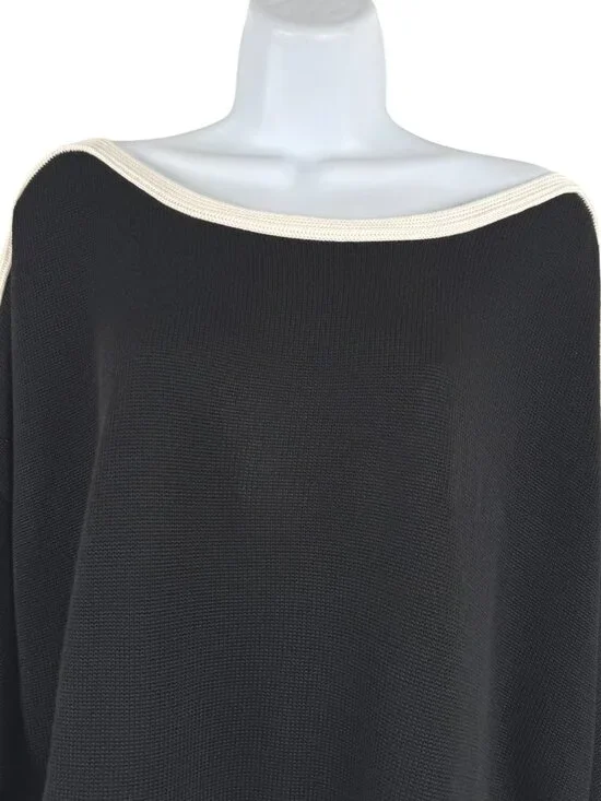 Lauren Ralph Lauren Sweater 3X Black Lace Up Sides Cotton Blend FS-1519 - Picture 3 of 9